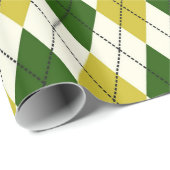 緑と黄色のパタアーガイルーン ラッピングペーパー (ロールコーナー)