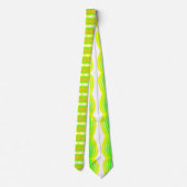 緑と黄色のフィギュアエイトリボンパターンアート ネクタイ (裏面)