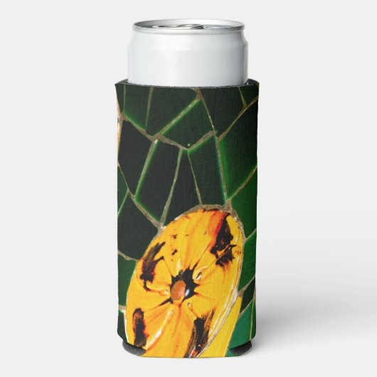 緑と黄色のフローラモザイク スリム缶クーラー (Seltzer裏面)
