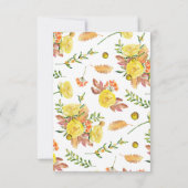 緑と黄色のフローラリース誕生日招待状 招待状 (裏面)