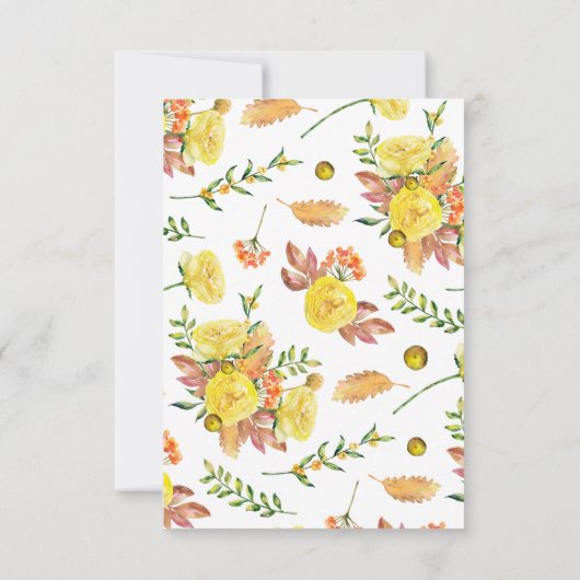 緑と黄色のフローラリース誕生日招待状 招待状 (裏面)