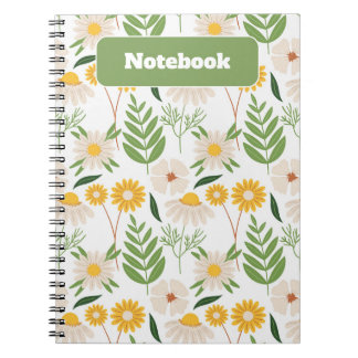 緑と黄色のフローラワイルドフラワーノートブック ノートブック