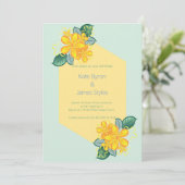 緑と黄色のフローラ結婚式招待状 招待状 (スタンド正面)