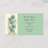 緑と黄色のブライダルシャワーラッフルチケット エンクロージャーカード (正面)