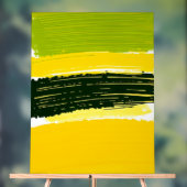 緑と黄色のブラシストロークの背景 アクリルサイン (ニュートラル)