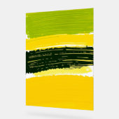 緑と黄色のブラシストロークの背景 アクリルサイン (傾斜)