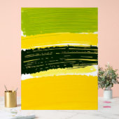 緑と黄色のブラシストロークの背景 アクリルサイン (ウェディング)