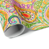 緑と黄色のボヘミアン爆発 ラッピングペーパー (ロールコーナー)