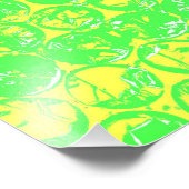 緑と黄色のポップ・アートのアートバブルラップ フォトプリント            (角)