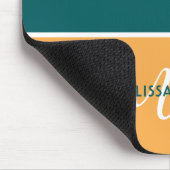 緑と黄色のミニマリストスクリプトモノグラム名 マウスパッド (コーナー)