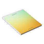 緑と黄色のメモグラデーション帳パーソナライズされた ノートパッド (アングル)