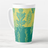 緑と黄色のリーフ カフェラテマグ (左アングル)