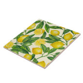 緑と黄色のレモンの枝 タイル (側面)