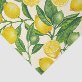 緑と黄色のレモンの枝 薄葉紙 (詳細)