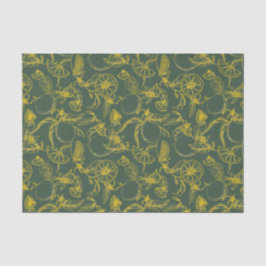 緑と黄色のレモンスケッチ 薄葉紙