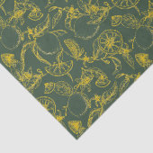 緑と黄色のレモンスケッチ 薄葉紙 (詳細)