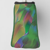 緑と黄色の優勢なレリーフ、 浮き彫り ゴルフヘッドカバー (回転90)