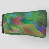 緑と黄色の優勢なレリーフ、 浮き彫り ゴルフヘッドカバー (正面)