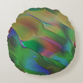 緑と黄色の優勢なレリーフ、 浮き彫り ラウンドクッション (正面)