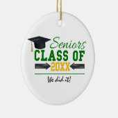 緑と黄色の卒業ギア セラミックオーナメント (右)