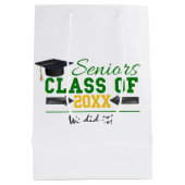 緑と黄色の卒業ギア ミディアムペーパーバッグ (裏面)