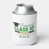 緑と黄色の卒業ギア 缶クーラー (缶正面)