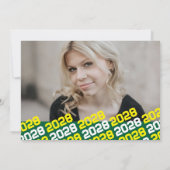 緑と黄色の卒業式2フォト招待状 招待状 (裏面)