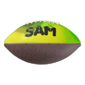 緑と黄色の同じ名前の油絵を描デザイン アメリカンフットボール (回転90)