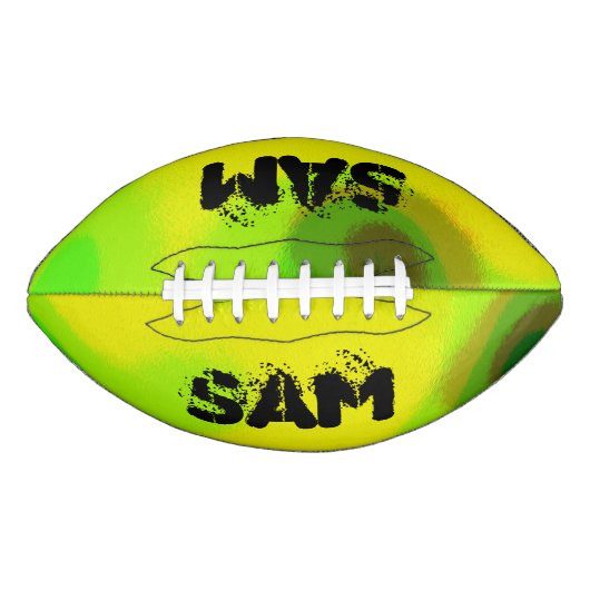 緑と黄色の同じ名前の油絵を描デザイン アメリカンフットボール (正面)
