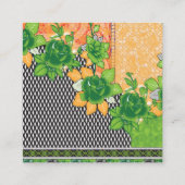 緑と黄色の壁のつるデザイン ロイヤリティカード (裏面)