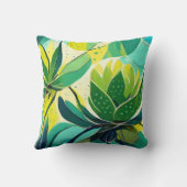 緑と黄色の多肉植物 クッション (裏面)