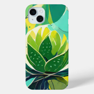緑と黄色の多肉植物 iPhone 15 MINIケース