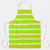 緑と黄色の姿8リボンパターンアート エプロン (正面)