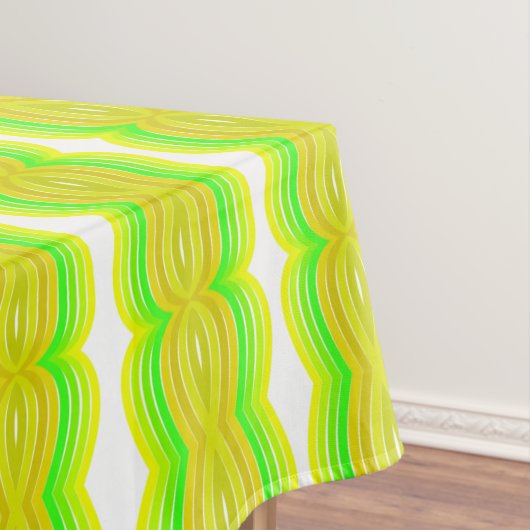 緑と黄色の姿8リボンパターンアート テーブルクロス (インサイチュ)