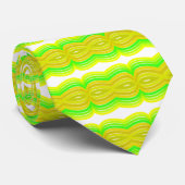 緑と黄色の姿8リボンパターンアート ネクタイ (ロール)