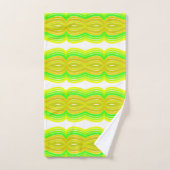 緑と黄色の姿8リボンパターンアート バスタオルセット (ハンドタオル)