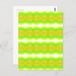 緑と黄色の姿8リボンパターンアート ポストカード