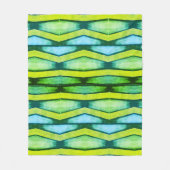 緑と黄色の山形 フリースブランケット (正面)
