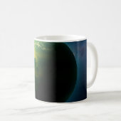 緑と黄色の惑星 コーヒーマグカップ (正面右)