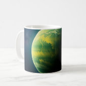 緑と黄色の惑星 コーヒーマグカップ (正面左)