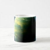 緑と黄色の惑星 コーヒーマグカップ (中央)