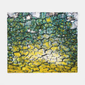 緑と黄色の抽象芸術 フリースブランケット (正面(横))