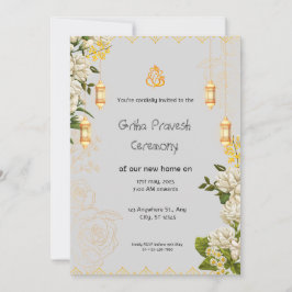 緑と黄色の新居入居おめでとう招待状 招待状