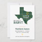 緑と黄色の格子模様が作られテキサス州縦写真 案内状 (正面)