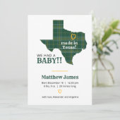 緑と黄色の格子模様が作られテキサス州縦写真 案内状 (スタンド正面)