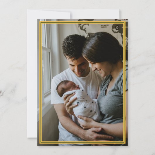 緑と黄色の格子模様が作られテキサス州縦写真 案内状 (裏面)