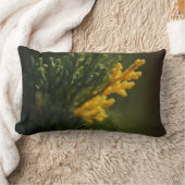 緑と黄色の植物クローズアップ写真装飾用クッション ランバークッション (ブランケット)