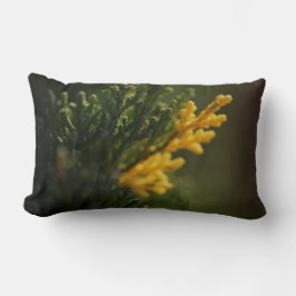 緑と黄色の植物クローズアップ写真装飾用クッション ランバークッション