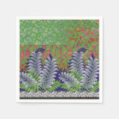 緑と黄色の模様のデザイン スタンダードカクテルナプキン (正面)