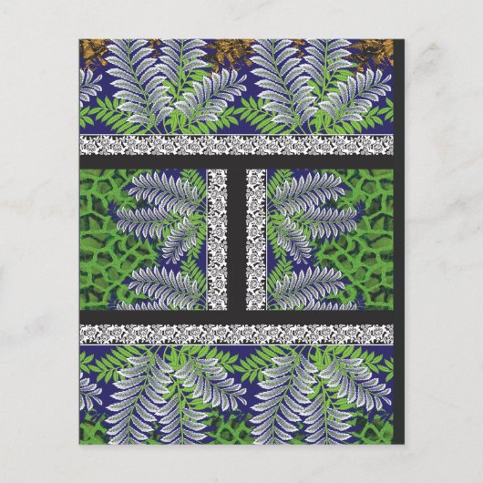 緑と黄色の模様のデザイン チラシ (正面)